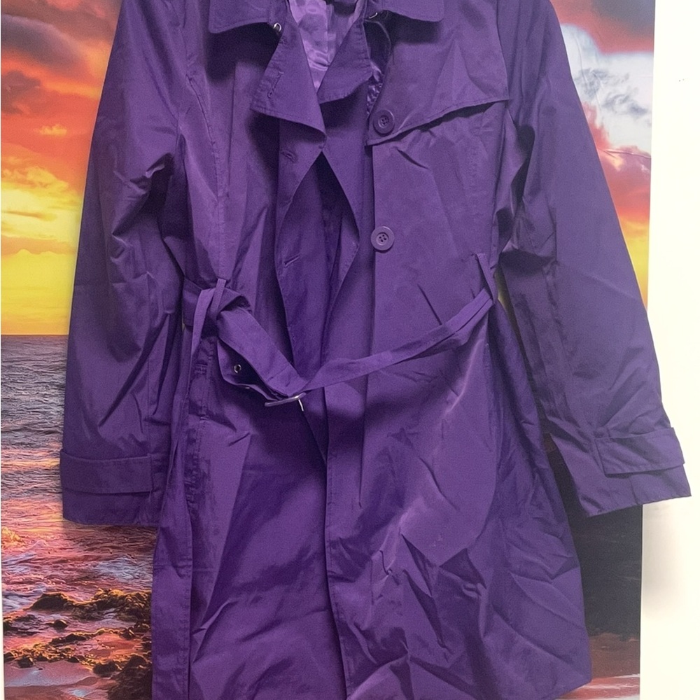 Kenneth Cole Reaction Purple Trench Coat